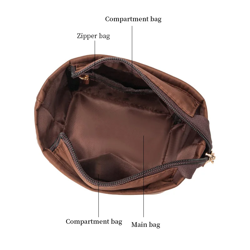 Bolsa interior de nailon TINBERON, organizador de maquillaje, bolso de viaje, bolsa de cosméticos, apto para cubo de lujo