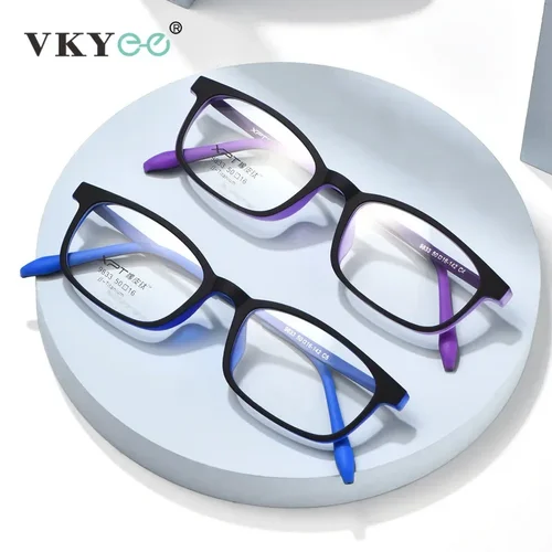 Imagen 2 del producto VICKY, nuevo marco de titanio de goma ultraligero, diseño de marco cuadrado Simple, gafas de protección contra luz azul graduadas personalizables