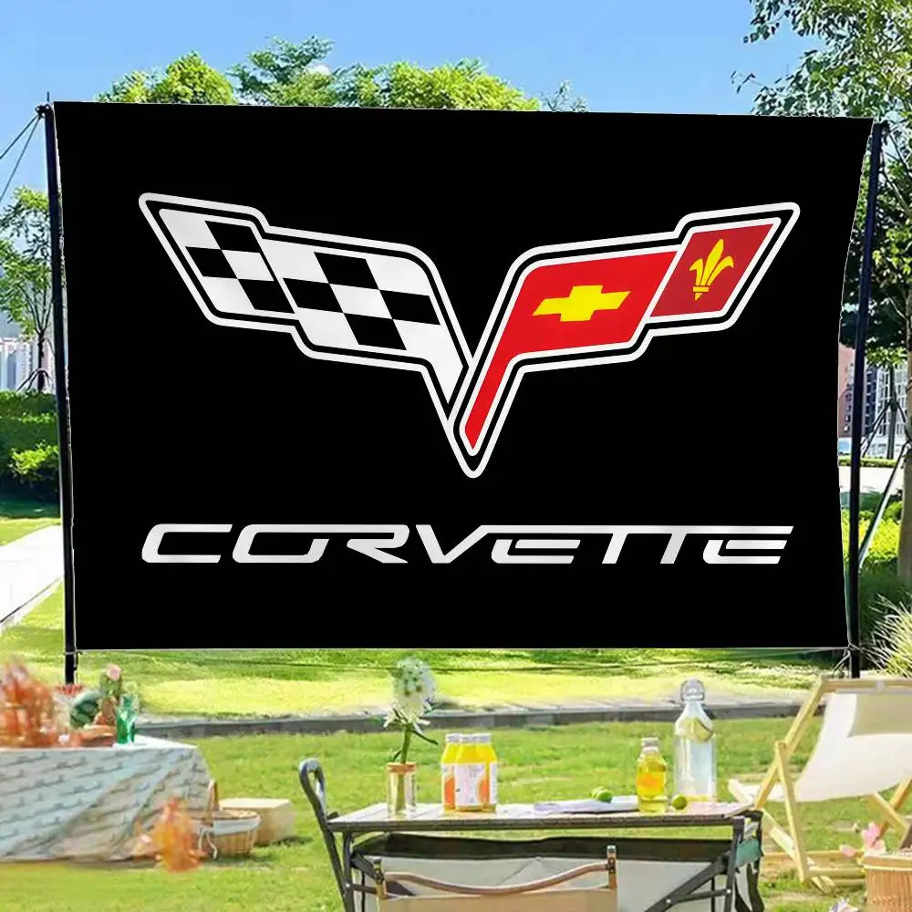 Car Brand C-Corvette Retro Flags Multiple Choice Living Studio Booth Interior Decoration Banner