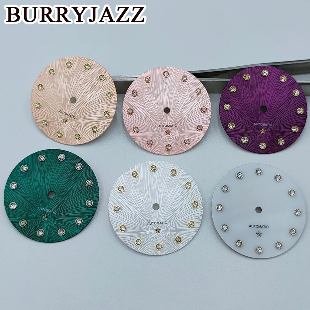 BURRYJAZZ 24.5 مللي متر الطلب ساعة ديفيل الطلب مع مؤشر الماس ستار الديكور صالح ل NH05 NH06 ساعة نسائية تعديل الملحقات