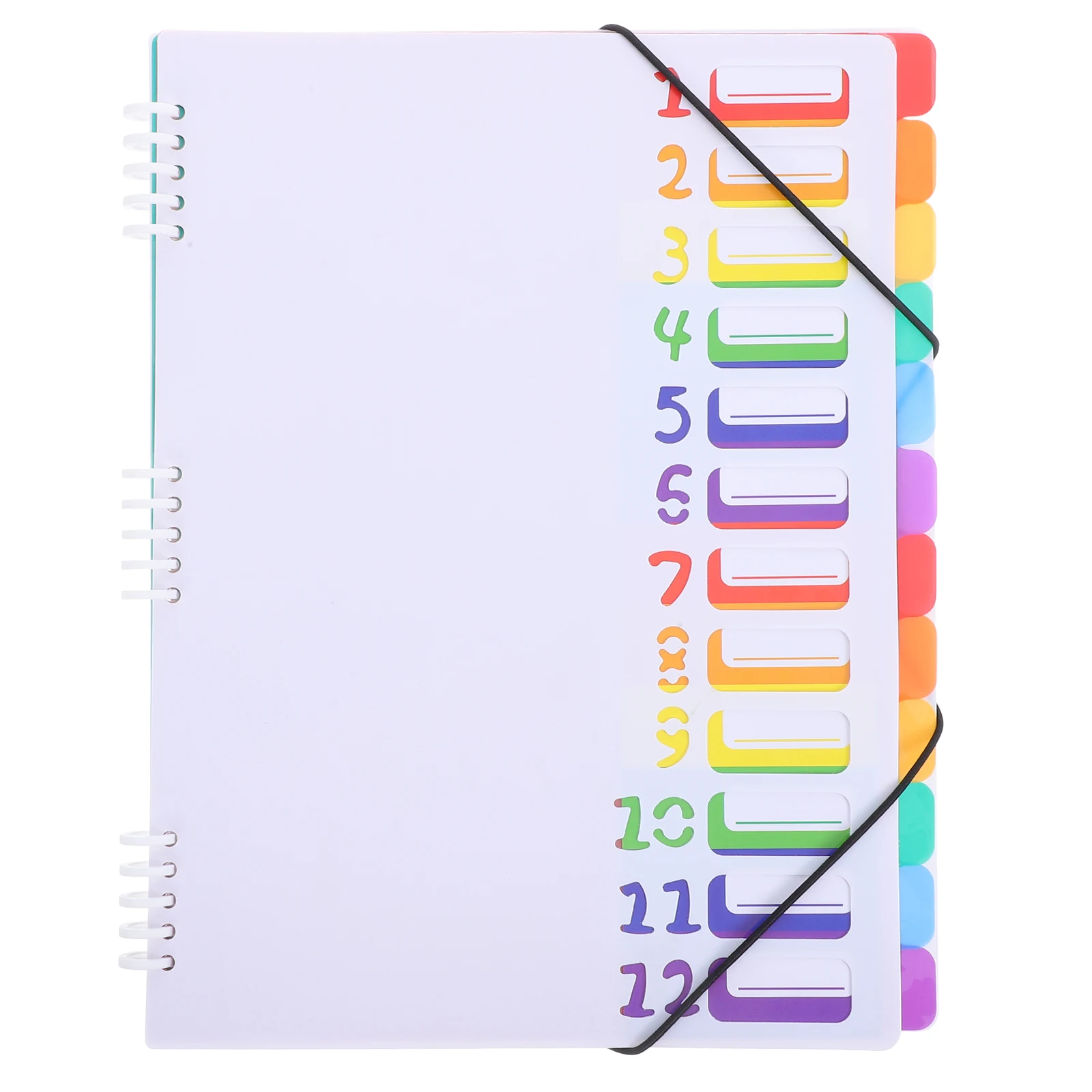 

12-Layer A4 Plastic Folder Spiral Bound Document Organizer Office School Folder Notebook Home Bill Receipt