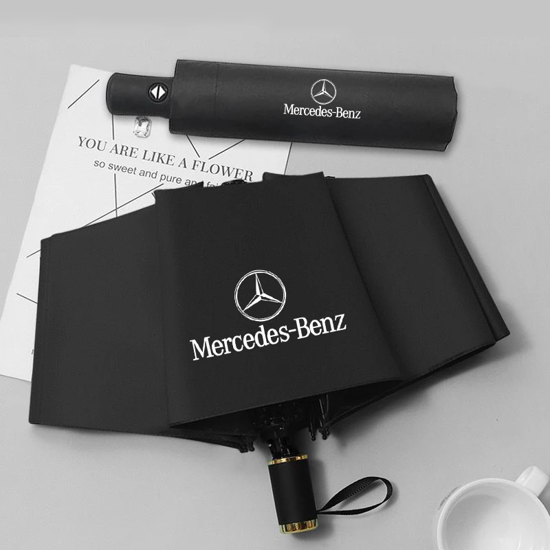 Car Model LOGO Umbrella Auto Anti-UV Accessories For Mercedes Benz AMG W176 W202 W204 W205 W210 W211 W212 CLA CLK CLS GLA GLC