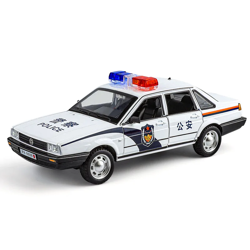 1:24 Santana modello di auto in lega di polizia suono e luce tirare indietro giocattolo per bambini da collezione regalo di compleanno