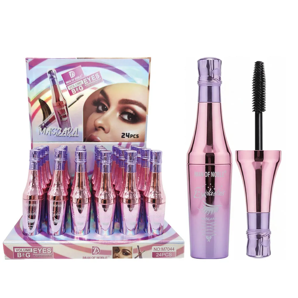 24 個黒防水マスカラ長くするまつげエクステンション厚いシルク繊維マスカラ女性メイクアイ化粧品ツール