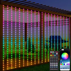 300LEDs Smart Curtain String Light with Bluetooth APP Control Christmas Fairy Garland String Light for Xmas Party Wedding Decor