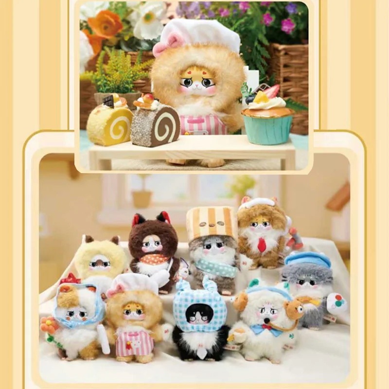 متوفر في المخزون Baby Three Cat King's Workplace Adventure Series صندوق أعمى ألعاب الفينيل القطيفة دمية مفاجأة هدية عيد الميلاد