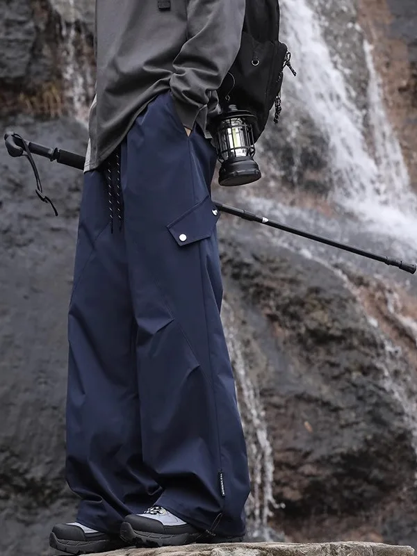 

Мужские брюки для спецодежды American Sle, весенне-осенние водонепроницаемые функциональные брюки, свободные прямые брюки, повседневные длинные брюки с завязками...