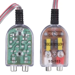 Car Stereo 12V RCA Speaker Amplifier High To Low Level Line Output Converter Adapter Wiring Adjustable Auto Part