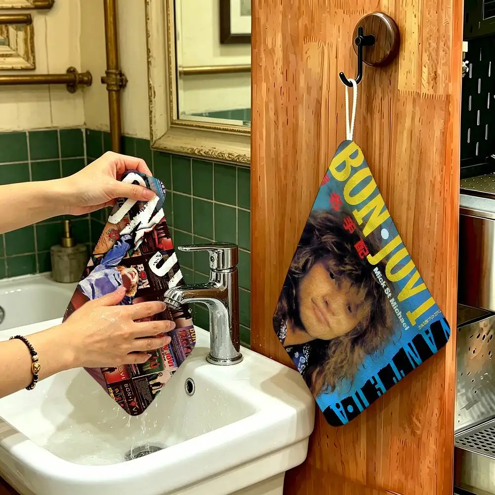 Singer B-Bon Jovi Reusable Hanging Kitchen Towel, Polyester Cotton Soft Fabric for Office Home Daily Life