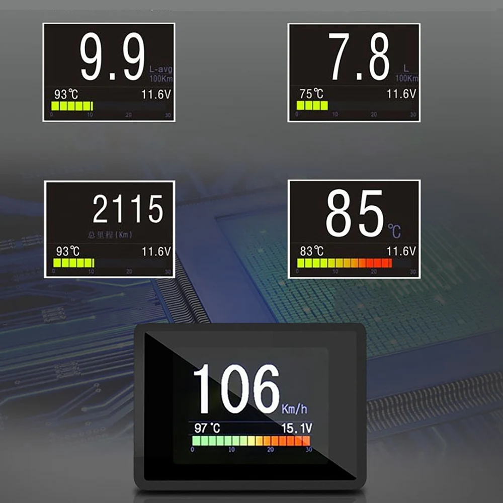 For Car A203 OBD2 On-Board Computer Car Digital Computer Trip Display Speed Fuel Consumption Gauge OBD2