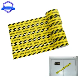 1/Roll 48mmx25m Warning Tapes Yellow Black Caution Keep Out Sign Barrier Safety Reminder Sticker For Warehouse Factory School