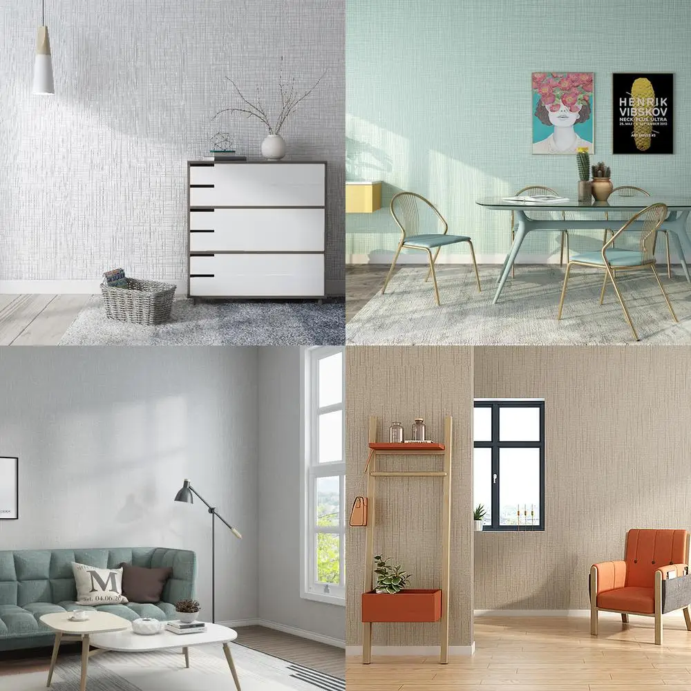 Modern Minimalist Solid Color Non Woven Fabric Gray Wallpaper for Bedroom Living Room Hotel Fabric Linen Nordic Wallpaper