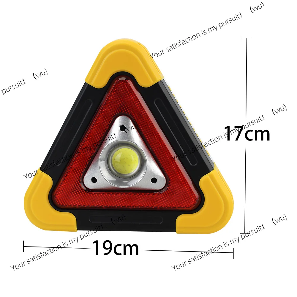 Alarm lamp Triangle Warning Sign Road Safety Portable Flashing light on hand Emergency Breakdown Car LED Work light