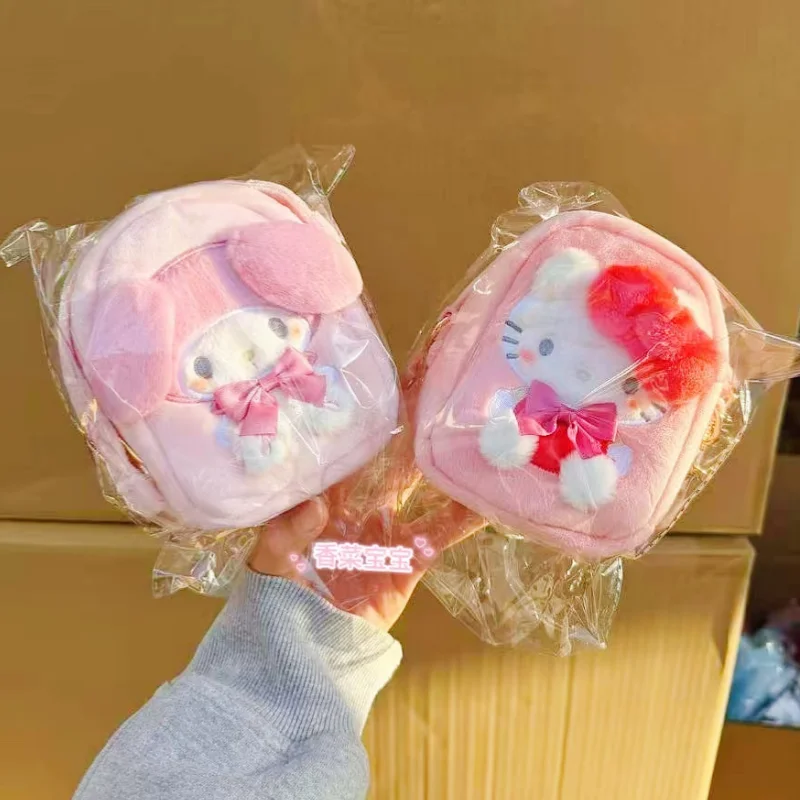 

Оригинальная японская мини-плюшевая сумка Sanrio Hello Kitty, портативная прозрачная сумка для хранения вещей, для повседневных прогулок, для фанатов