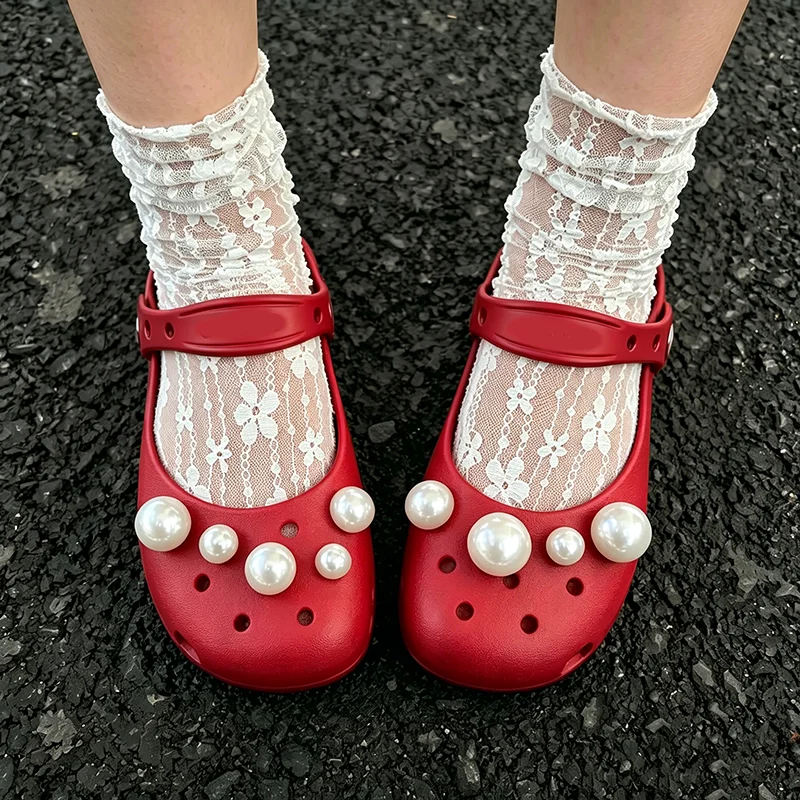 Luxury Pearl Ballet Clogs Accessories Women Summer 2026 Designer Baroque Pearl Shoes Charms Set Elegant DIY Shoes Decorations