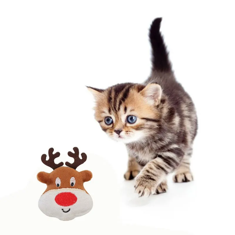 

Christmas Small Medium-Sized Cat Plush Toy Plush Pet Chew Doll Cute Soft Catnip Cat Toy Bite Resistant Dog Teeth Grinding Tool