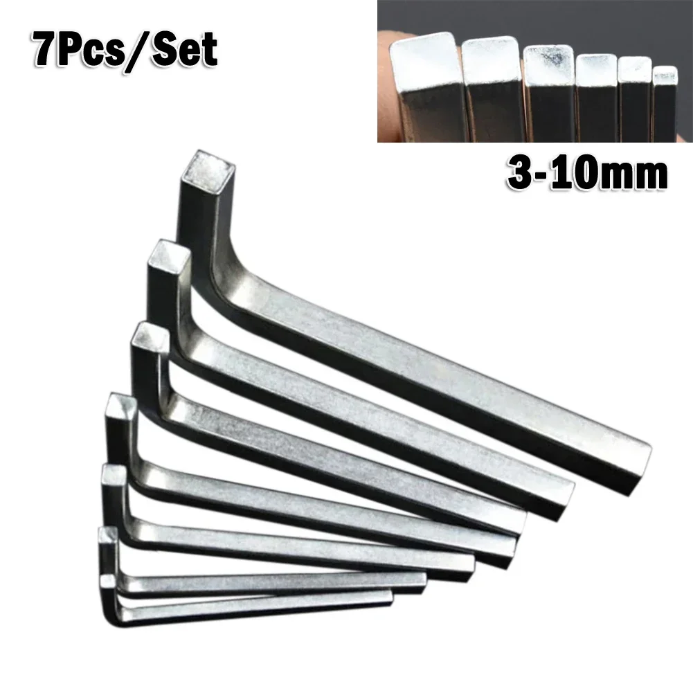 For Tighten Wrench Head Wrench Wrench Garden Home Square Square Head Tool Components Equipment Key L-Shape Screwdriver Silver