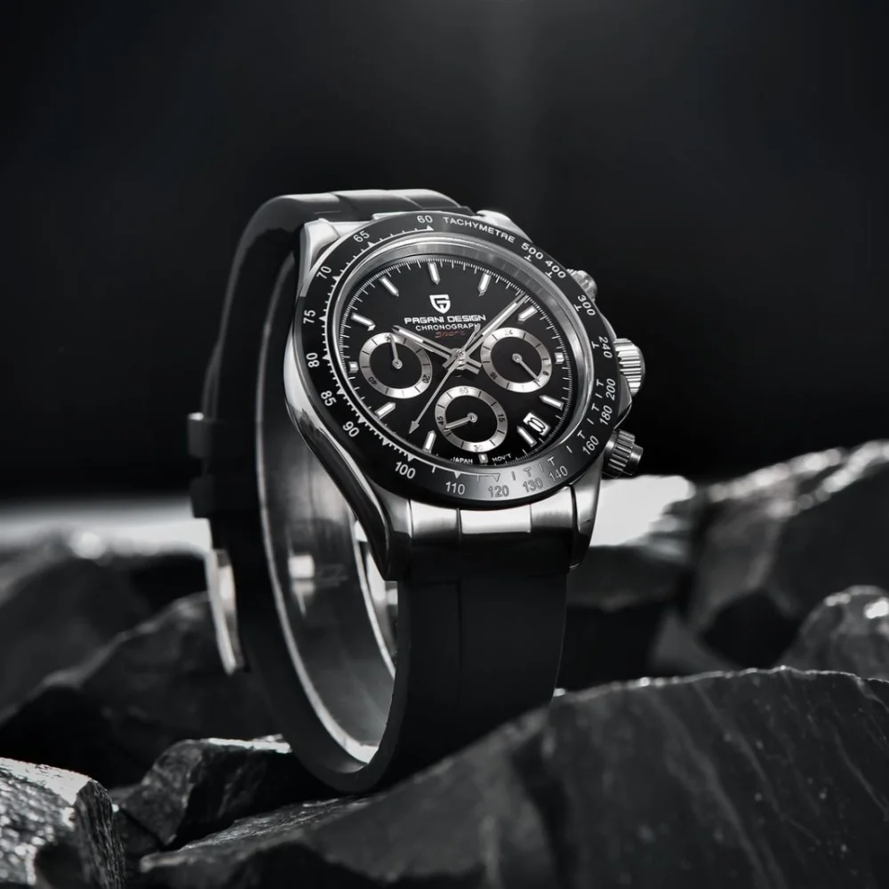 Original New PAGANI DESIGN PD-1664 / PD-1644 Japan VK63 Movt Quartz Wristwatches Sapphire Waterproof Chronograph Reloj Hombre