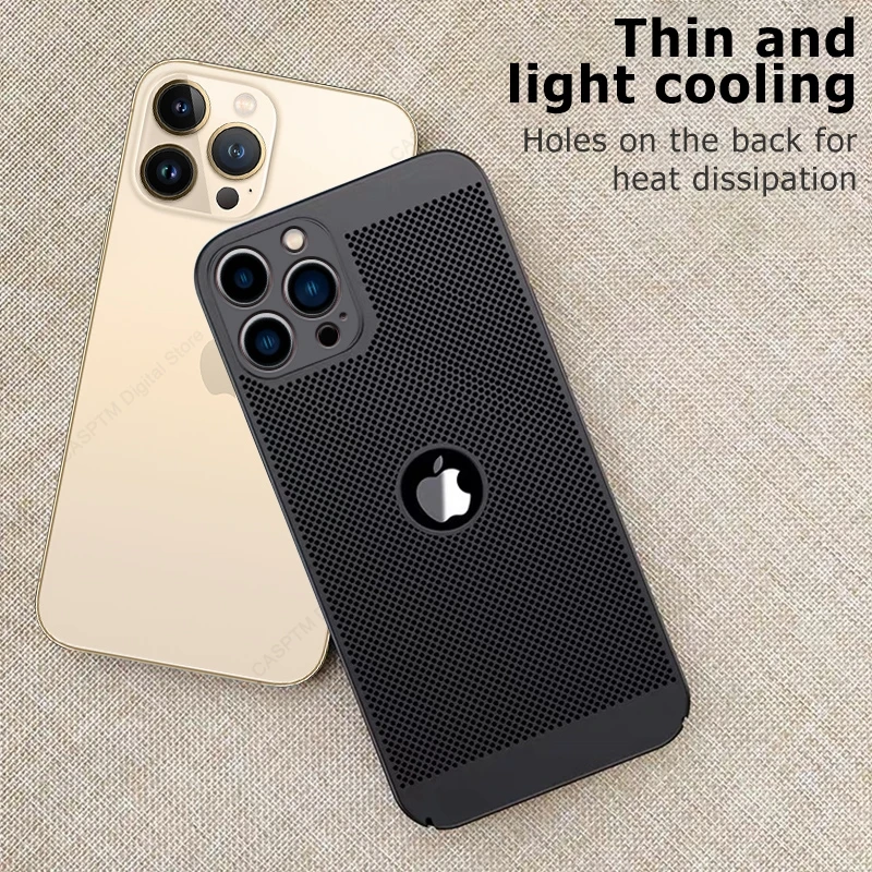 حافظة شبكية لتبديد الحرارة لهاتف آيفون 16 15 14 13 12 11 Pro Max XS Max XR X حافظة تبريد قابلة للتنفس غطاء شحن لاسلكي