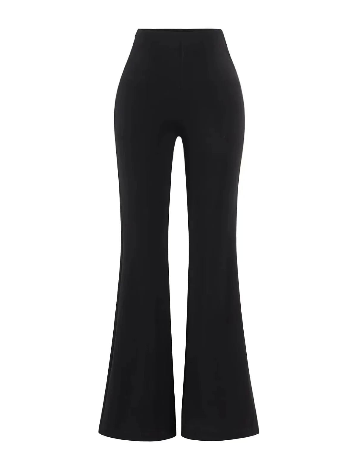 กางเกงขายาวทรงกระดิ่งเอวสูงสไตล์อเมริกันสำหรับผู้หญิง ทรงเข้ารูป สวมใส่สบาย ผ้าบาง ยืดหยุ่น ใช้งานได้หลากหลาย