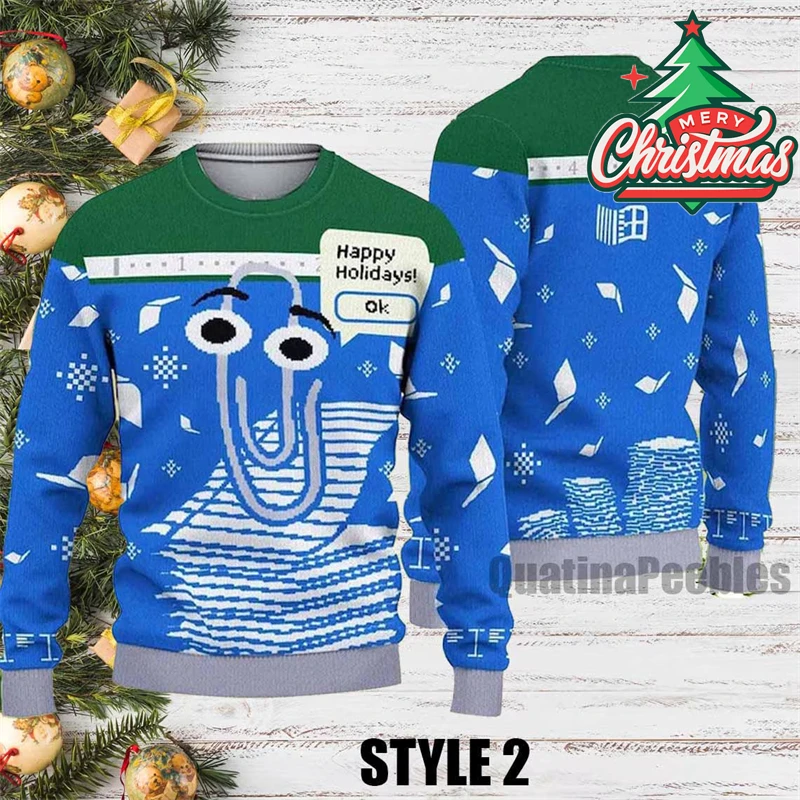 Regalo maglione brutto per la festa di Natale, divertente pullover girocollo per le vacanze per uomo e donna, morbido abbigliamento ampio e accogliente a maniche lunghe