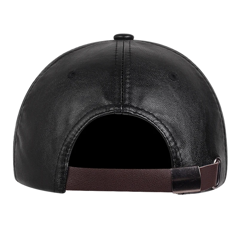 Pu Leather Baseball Caps Spring and Autumn Outdoor Adjustable Casual Hats Sunscreen Hat