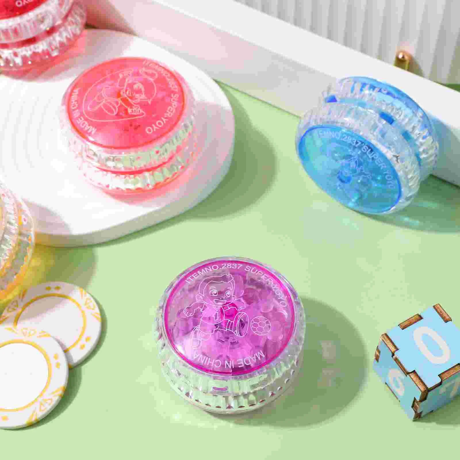 Bola Yoyo luminosa para crianças, brinquedos plásticos ao ar livre, presente LED, brinquedos, 5 pcs