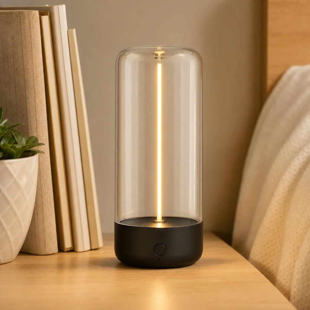 Lámpara Nocturna Magnética Quantum Wire para el Cuidado de los Ojos, Lámpara Ambiental Portátil Recargable Tipo-C, Lámpara de Escritorio con Control Táctil para Dormitorio y Estudio