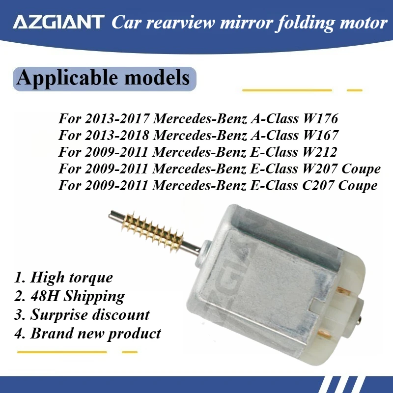 

For Benz A Class W176 W167 E Class W207 C207 Coupe W212 Car Wing Mirror Folding Power Electric Motor 12V OEM Repair Core Engine