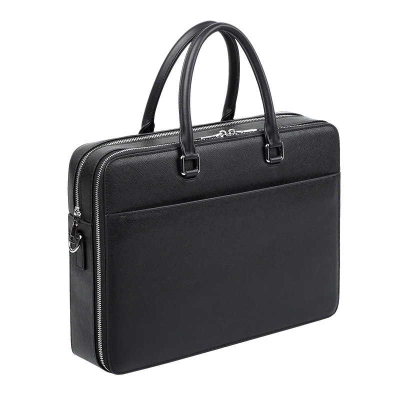 Fashionable Men's Briefcase, Trendy Large-Capacity Business Genuine Leather Men's Bag, Multifunctional Men's Handbag Commuti