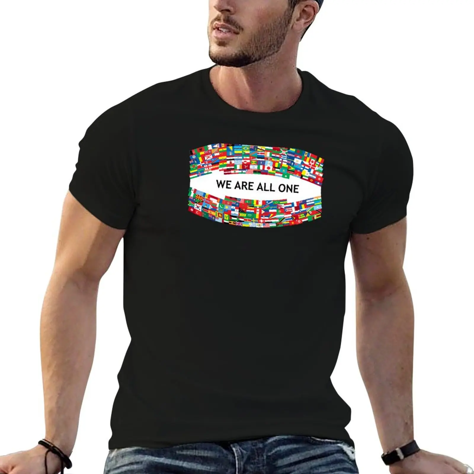We Are All One (Curved) T-Shirt Trendy Pattern T-Shirt for Men