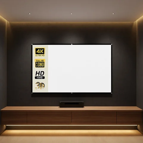 MIXITO 16:9 Ratio Hight-density Portable Foldable Projection Screen 1080P 3d 4K HD Projector Movie 60 72 84 92 100 120 150 Inchs