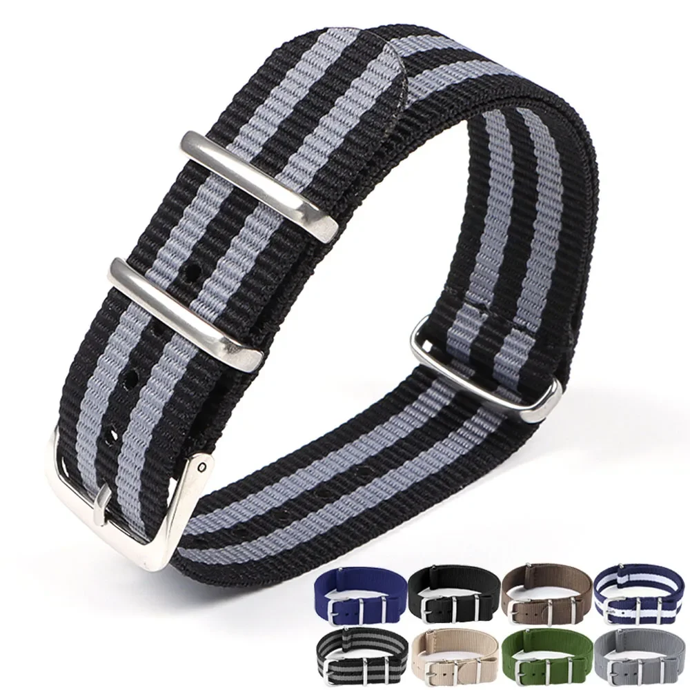 Nylon Watch Strap One Piece Loop Bracelet 14mm 16mm 18mm 20mm 22mm Soft Canvas Watchband Men Women Sport Replacement Wristband