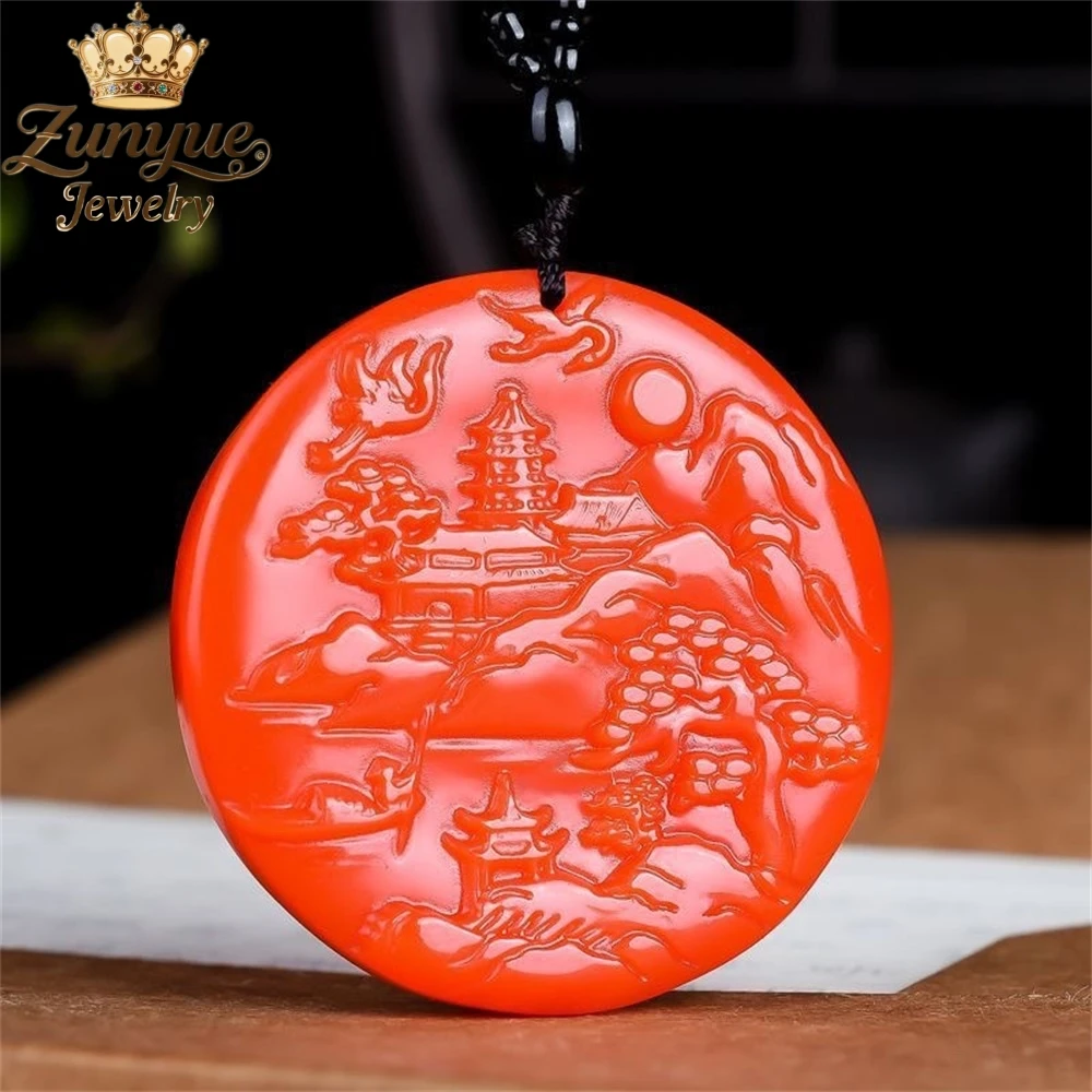 

Natural Chicken-Blood Jade, Mountain Water Jade Pendant Luxury Quality Jewelry Fashion Jewelry Best Selling Exquisite Charms