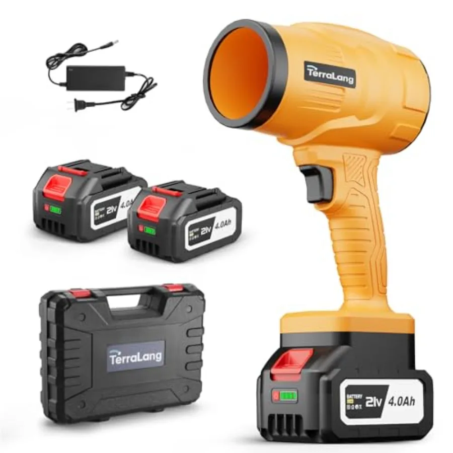 

Electric Leaf Blower Cordless800000RPM Adjustable Gear Handheld Leaf Blower with 2 * 4.0Ah Batteries and Charger Included.Power