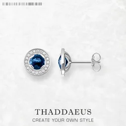 Light of Luna Blue Ear Studs Earring,Europe Style Fashion Jewerly For Women Gift In 925 Sterling Silver