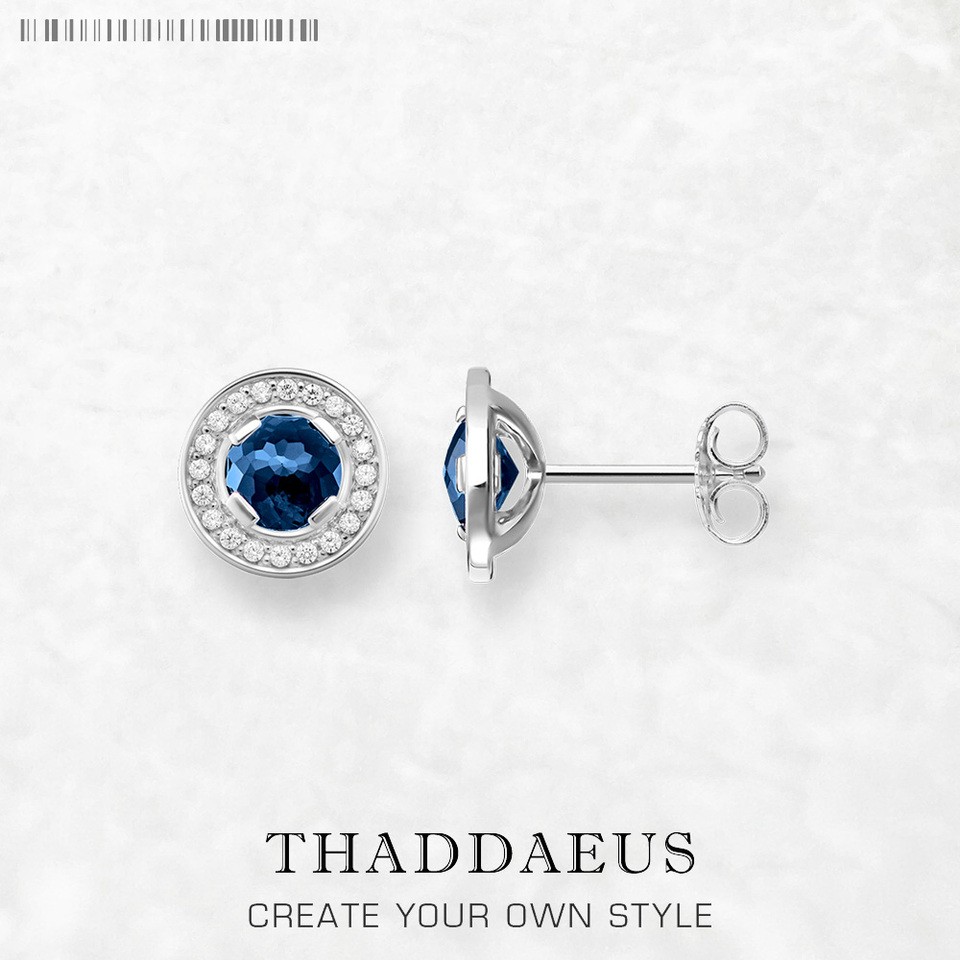 Light of Luna Blue Ear Studs Earring,Europe Style Fashion Jewerly For Women Gift In 925 Sterling Silver