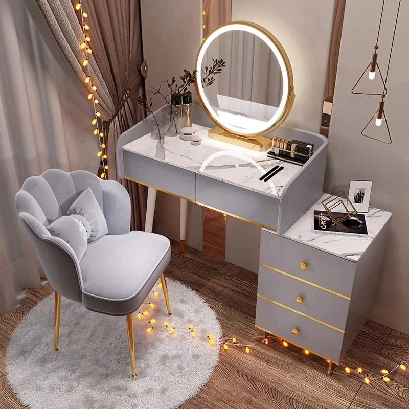 

Light Luxury Desk And Dressing Table In One Nordic Dressing Table Bedroom Modern Minimalist Storage Cabinet Integrated Dresser