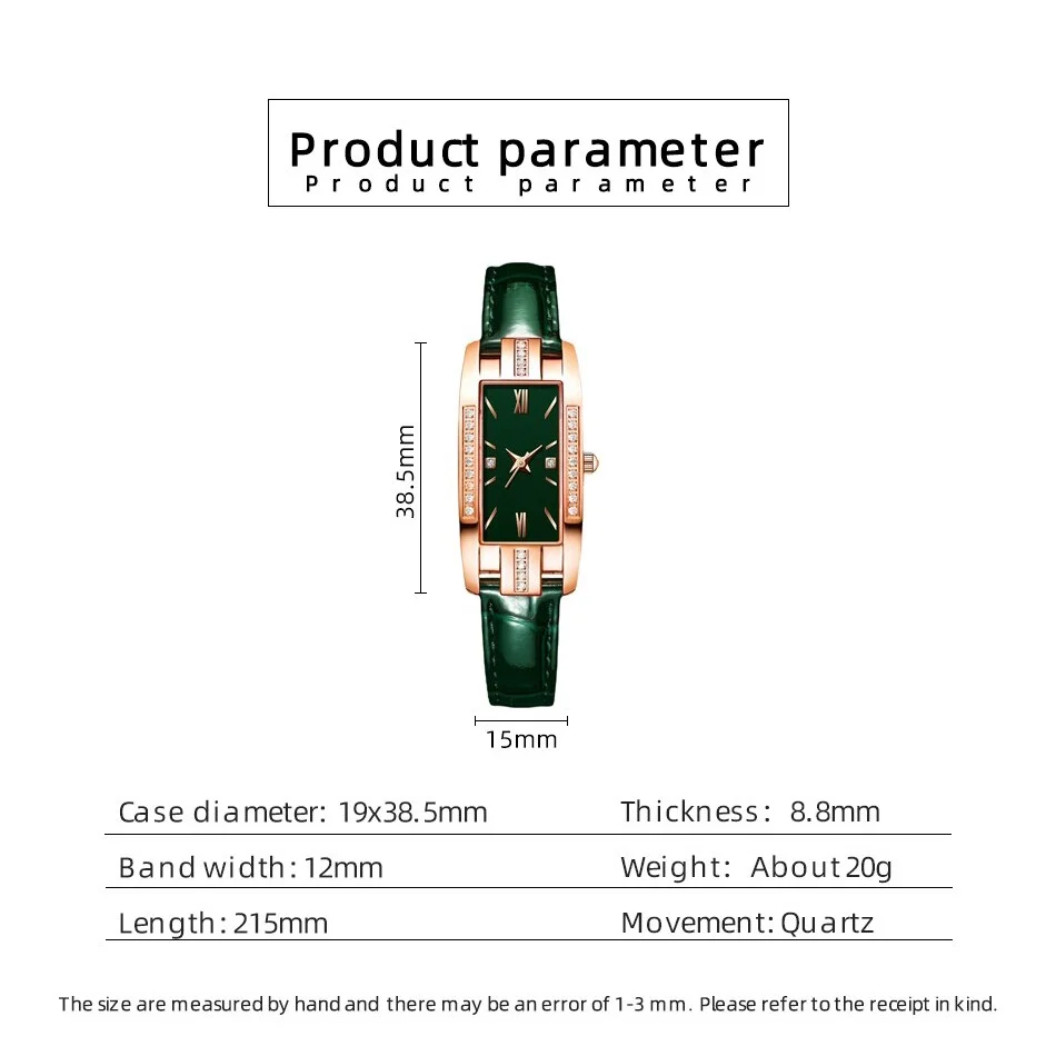 Kegllect-女性のための小さな正方形の時計、レトロファッションウォッチ