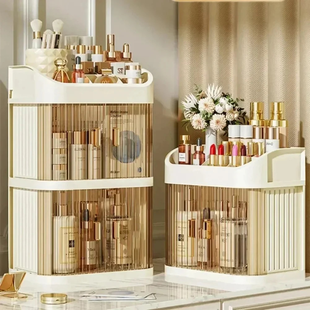 

Makeup Storage Box Large Capacity Dressing Table Storage Rack Dust-proof Cosmetic Organizer Cosmetics Containe Drawer Organizer