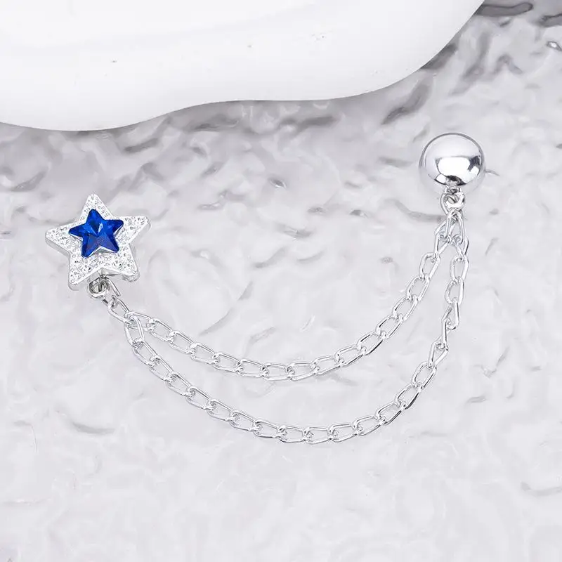 2pcs Magnetic Clothing Clip with Chain Metal Button Replacement Clips for Dress Cardigan Shirt Secure Hold for Office Home