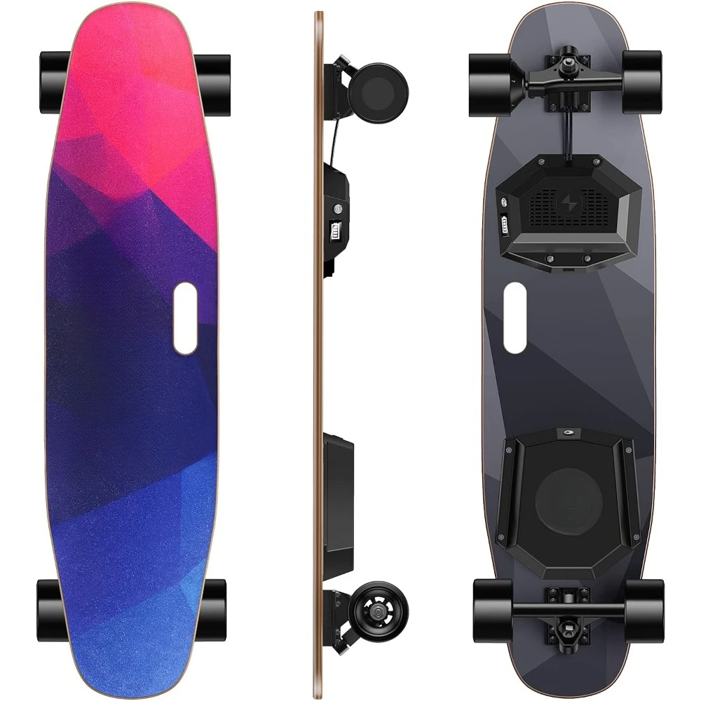 

Electric Skateboards,Longboard with Remote Wireless Control, 22MPH Top Speed 4 Speed Adjustment 16Miles Range,8 Layer Maple Deck