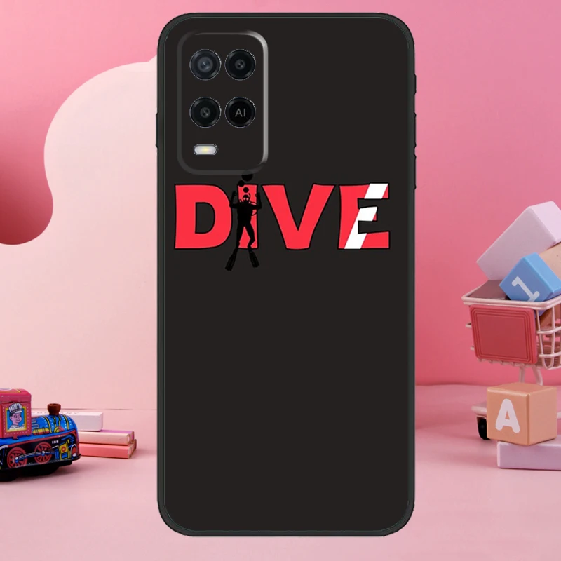 Dive Scuba Diver Shark Diving Case For OPPO A57S A54S A96 A76 A16 A5 A9 A53 A15 A54 A74 A94 A78 A98 A17 A77 A52 A72 A93