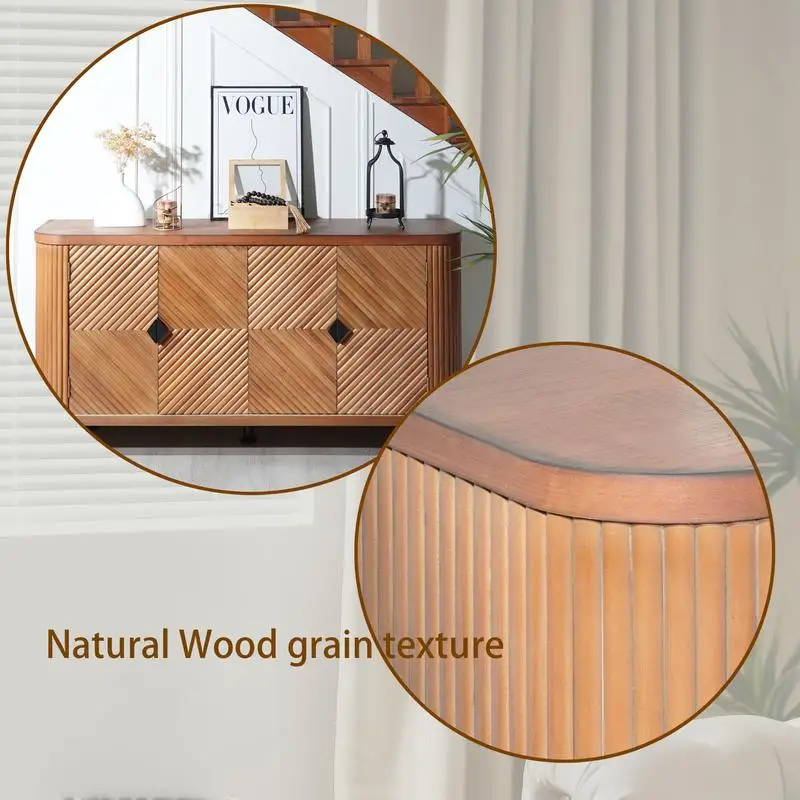 خزانة تخزين حديثة مع أرفف قابلة للتعديل، بوفيه خزانة جانبية قائمة بذاتها مع 4 أبواب للمعيشة في المدخل