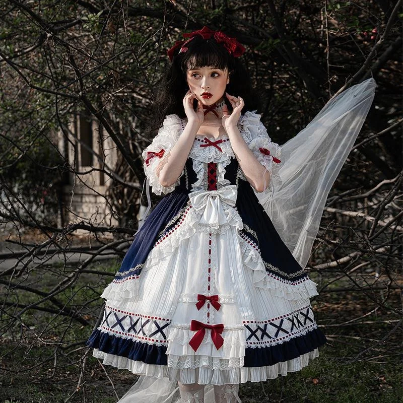 Lolita Dress Palace White Xueji Long Sleeve Dress Lovely Lolita Sweet Skirt