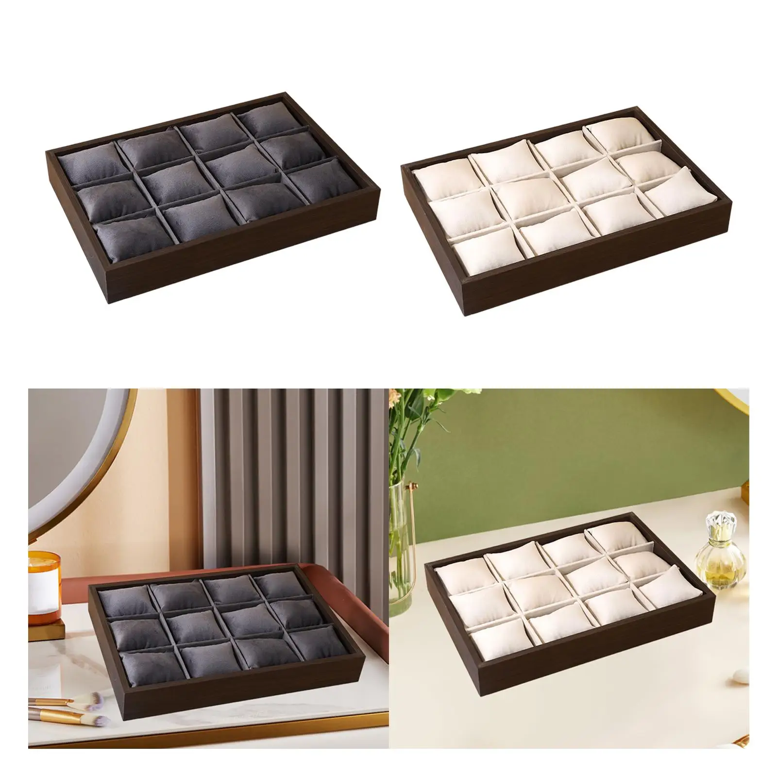 علبة مجوهرات منظم مجوهرات الساعة المخملية لمعرض المجوهرات في المتاجر #4