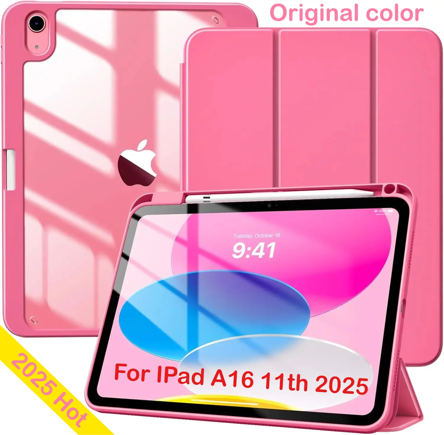 

New Slim Protector Tablet Case for IPad A16 11th 2025 10th M5 Pro Air 11 13 12.9 M4 M3 M2 PU Shockproof Cover with Pencil Holder
