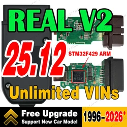 Best 1996-2024+ Real V2 VagCom Diagnostic Tool Update Online With Unlimited VINS Vag Com HEX Usb Interface V24.7 Coding Function