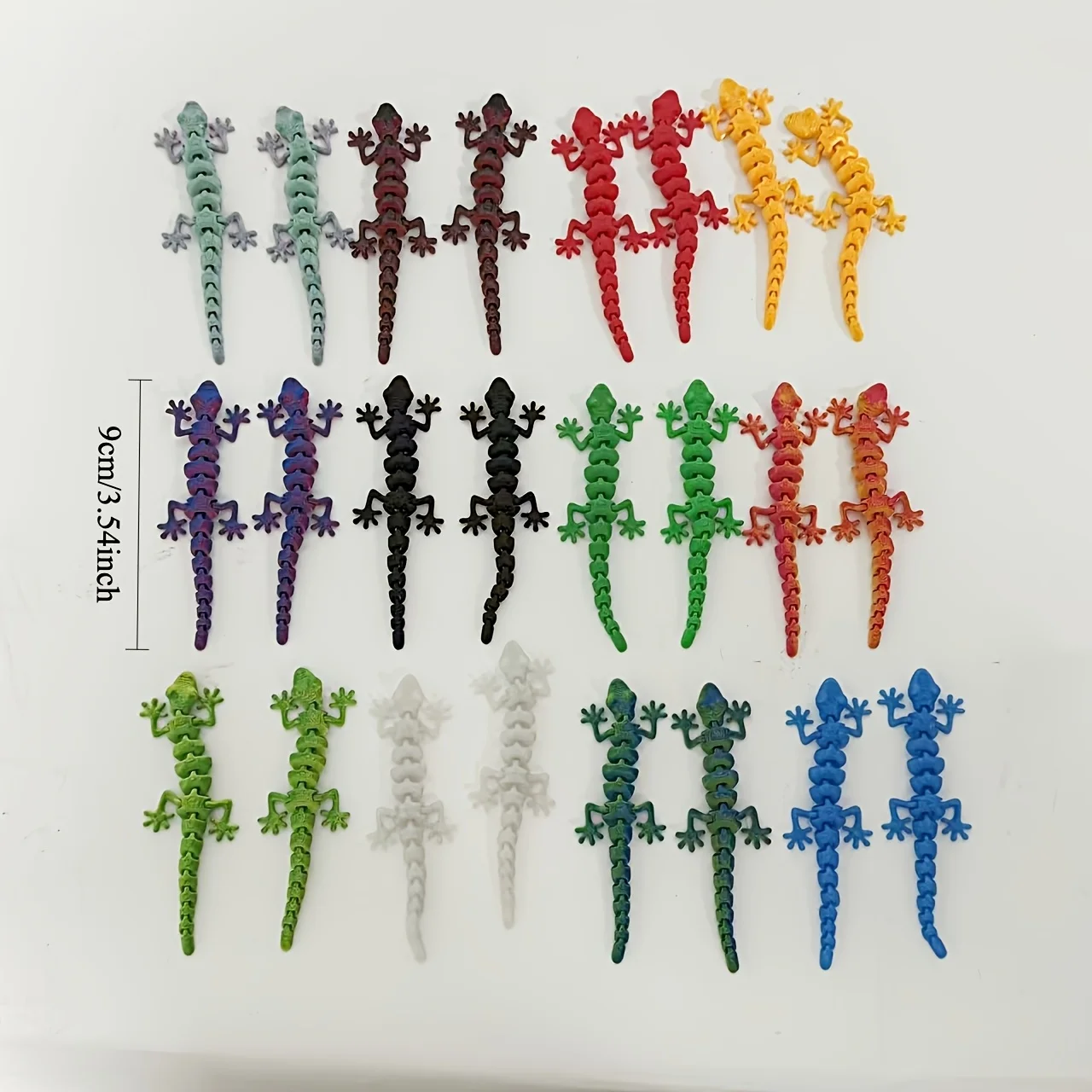 15/30 pieces - 3D Printed Random Gradient Decorated Geckos, 3D Printed Toys, Decorative Mini Statues, Handcrafted Art Home Decor image 2