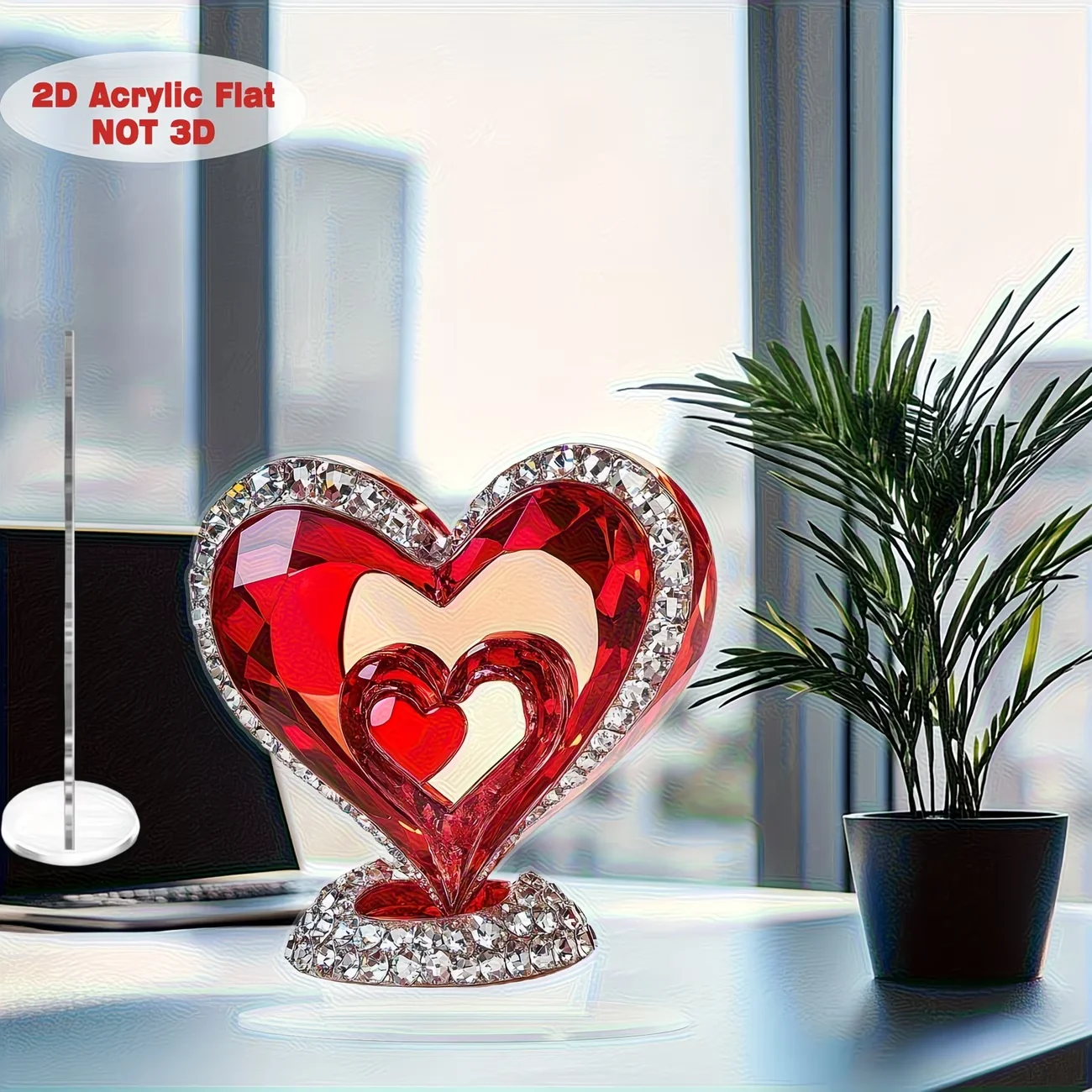 1PCS red heart home decoration ornament is suitable for multifunctional desktop decora in weddings, Mother's Day, and corridors